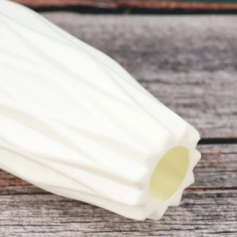 Diamond Pattern Faux Ceramic Vase